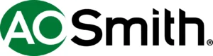 The A.O. Smith logo, featuring “AO” in crisp white letters inside a green circle, is displayed next to the word “Smith” in bold black text on a clean white background—representing one of the trusted brands Southern Trust Home Services partners with for high-quality water heaters and equipment.