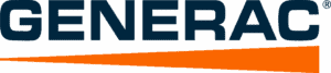 The GENERAC logo displays strong navy lettering with a distinctive orange triangle extending from beneath the letter “G”, representing the trusted equipment brands used by Southern Trust Home Services.